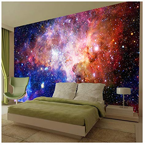 Space Galaxy Stars Planets Wallpaper Mural Photo Kids Bedroom Home Poster Decoration 260cmx175cm
