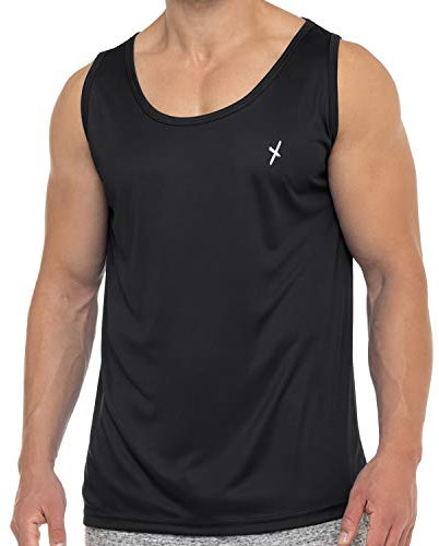 CFLEX Herren Sport Shirt Fitness Tanktop Sportswear Collection - Schwarz L