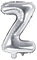 PartyDeco Folienballon Buchstabe Z Silber-Geburtstag Hochzeit Jahrestag Folienballon Buchstabe Z- Silber Größe ca. 35 cm Verlobung Silvesterparty Folienballon Deko