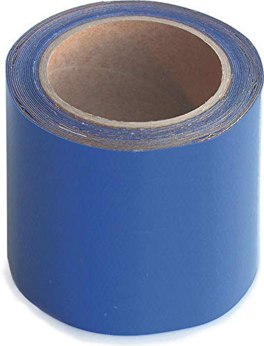 Wupsi Ruban Adhésif de Réparation de Bâche en PVC - Puissant pour Réparer Bache de Camion ou de Serre, Toile de Tente ou Tonnelle, Déchirées, abimées ou Trouées - Bleu, 10 cm x 5 m