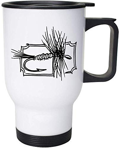 Azeeda 400ml 'Fishing Fly' Reusable Coffee/Travel Mug (MG00031208)