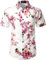 JOGAL Mens Flowers Casual Aloha Hawaiian Shirt X-Large WhitePeach
