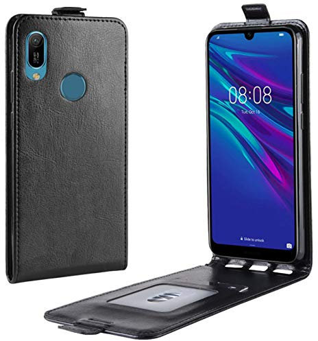HualuBro Huawei Y6s Hülle, Premium PU Leder Brieftasche Schutzhülle HandyHülle [Magnetic Closure] Handytasche Flip Case Cover für Huawei Y6s Tasche (Schwarz)