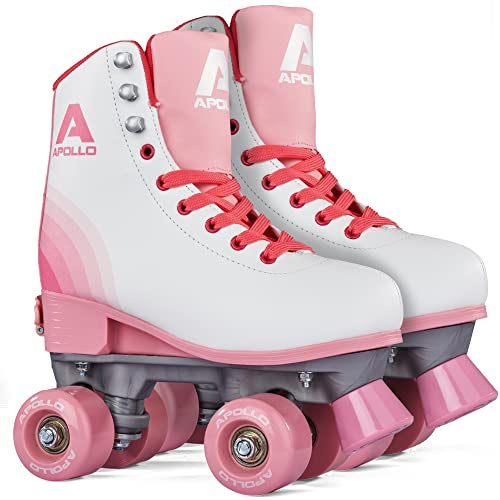 Apollo Pattini a Rotelle Super Quad X Pro | Regolabili per Bambini e Ragazzi | Taglia 31-42 | Pattini a rotelle classici per ragazze, bambini e donne: disco roller, pattini a rotelle, taglia dalla 31 alla 42