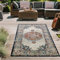 Teppich-Traum orientalischer Vintage LÄUFER für In- & Outdoor buntes Blumenmotiv rot-orange Größe 80x150 cm