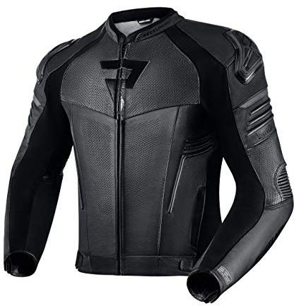 REBELHORN Vandal Motorradjacke Herren | Rindsleder | Ellbogen und Schulterprotektoren Stufe 2 | Schulterschieber | Softshell In&Out Weste | Perforierte Belüftungspaneele | Größen bis 62