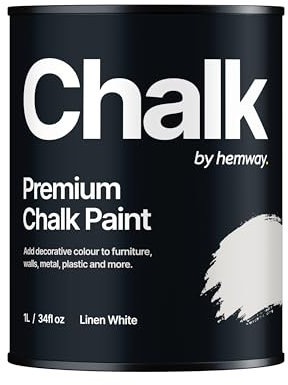 Hemway - Premium Chalk Paint - Linen White 1 L | Chalky Matt Shabby Chic Finish for Interior Furniture & Walls | Quick Dry & 1 Coat