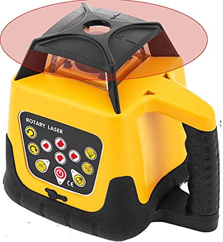 VEVOR Autolivellante Livella Rotante a Laser Colore Giallo a 5 Gradi Portata 500 m, Livello Laser IP54 Resistenza all'Acqua, Livello Laser Impermeabile -20ºC - 45ºC, Laser Rotante con Raggio Rosso