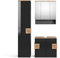 Vicco Badmöbel-Set Eden, Anthrazit/Artisan-Eiche, 3 Teile, mit Hochschrank