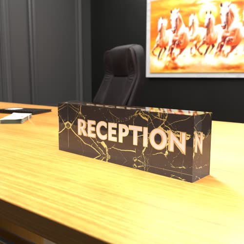 OOCLAS Name Plates for Receptionist, Reception Desk Name Plate, Office Décor Sign Plate, Custom Desing Acrylic Name Plaque In Size 8 X 2.50 X 1.25 Inches
