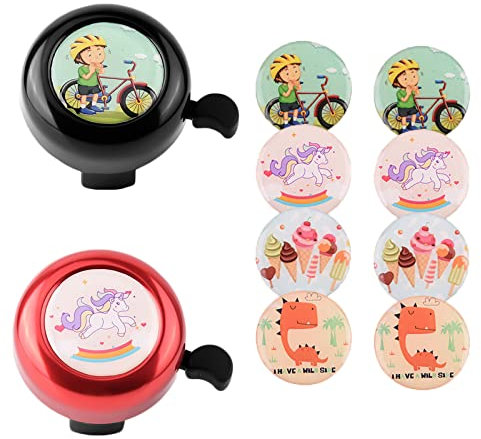 Basetousual 2 Stück Fahrradglocke Kinder, Klingel Fahrrad Kinder, Kinder Fahrradklingel Mädchen, Geeignet für Mountainbikes und Kinderlaufräder