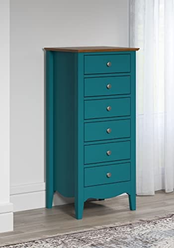 möbelando Kommode Hochkommode Standschrank Schubladenkommode Wäscheschrank Lebanon I Blau