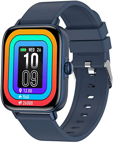 findtime Smartwatch mit Telefonfunktion,Schrittzähler Uhr Damen Herren Fitnessuhr mit Blutdruckmessung Sportuhr Pulsuhr Schlafmonitor Musiksteuerung Fitness Tracker für iOS Android Blau