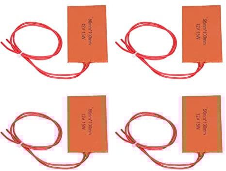 4 STÜCKE Silikonkautschuk-Heizkissen, Flexible Heizmatte für Heizdecken, Ölfässer, 12 V, 15 W, für Hybridisolierung in Industrieanlagen, Rohren, Tanks (Trommelheizungen)