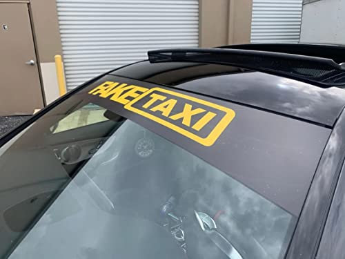myrockshirt Blendstreifen Fake Taxi 130cm Streifen + Fake Taxi Sticker Aufkleber Sticker Autoaufkleber