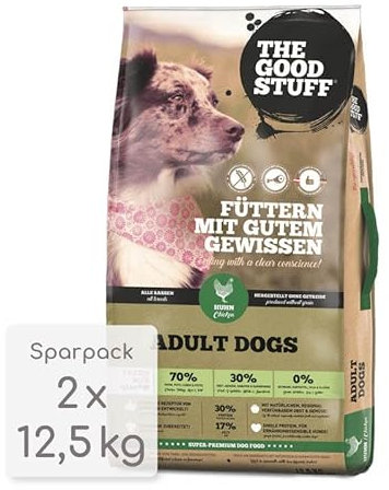 The GOODSTUFF Huhn (Senior/Adult Light) 12,5 kg | Getreidefreies Hundetrockenfutter mit frischem Hühnerfleisch | Für ältere Hunde mit wenig Aktivität | Hundefutter trocken | Premium Trockenfutter