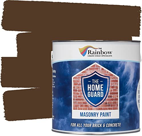 Rainbow Chalk Markers Masonry Paint - 2.5L Walnut | Water-Based Exterior Masonry Paint for Outdoor Weather Protection | Anti-Cracking & Flaking for Smooth Brickwork | Opaque Matte Finish