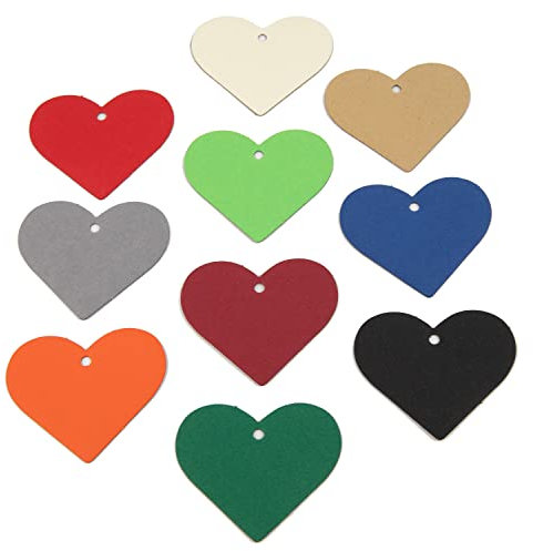 100 PresentFill extra stark Premium Geschenkanhänger Herz Rubin Rot - 210g/m² Kraftpapier auf E-Welle Karton als Etiketten, Preisschilder, Hängeetiketten, Preisanhänger