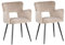 2 Chaises de Salle à Manger Rétro Pieds en Acier et Velours Taupe Sanilac