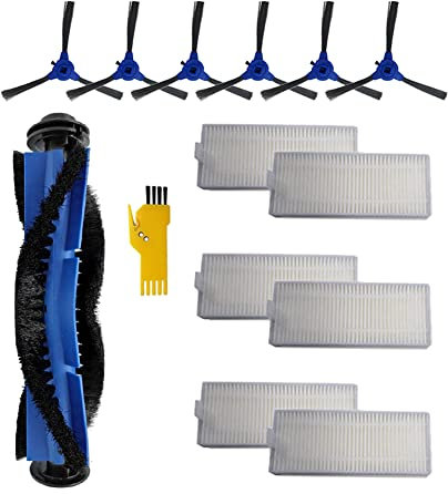 aotengou Ersatz-Zubehör-Kit für Cecotec Conga 2290 Ultra & Titanium Roboter-Staubsauger 13 Packungen 1 Hauptbürste & 6 Filter & 6 Seitenbürsten