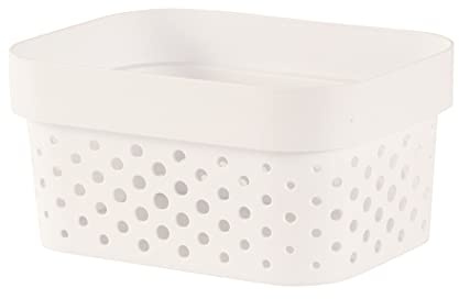 CURVER | Korb Infinity Dots Xs 1,4 l recycelt, weiß, 100 % recyceltes Material, 17 x 12,6 x 8,4 cm