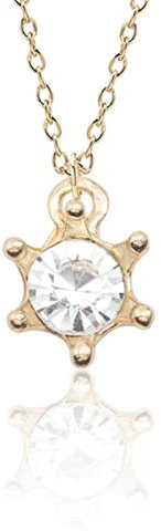 WEITING Creativo dulce Mehrfarbig Garra Diamant Corona Colgante Niñas Perla Halsband Sechskant Estrella Colgante Halsband Lindo Regalo de los niños - Weiß
