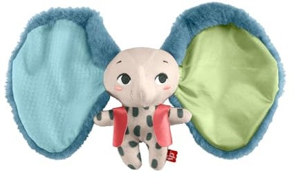 Fisher-Price Riesenohr Elefant - Bezauberndes weiches Plüschspielzeug mit extra großen Ohren, aus 90% recyceltem Kunststoff und FSC-zertifizierte Verpackungen, für Babys ab 3 Monaten, HKD63
