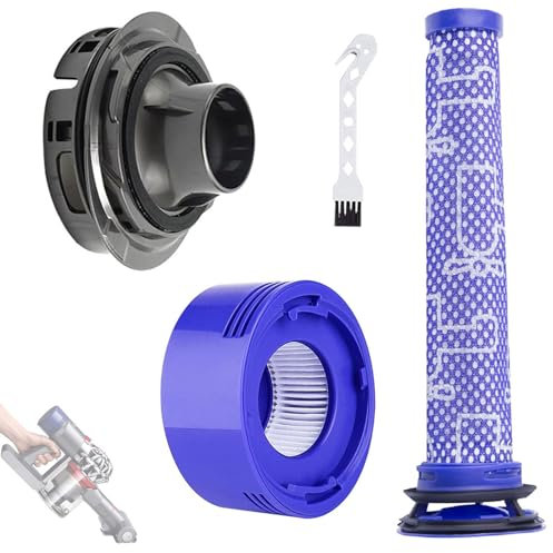 DianSung Coperchio Posteriore Motore e Filtro Set di Accessori per Dyson V7 V8 aspirapolvere, Coperchio Posteriore Motore + prefiltro + Filtro Posteriore Parti di Ricambio