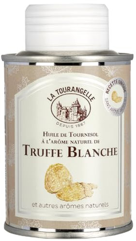 La Tourangelle - Huile de tournesol à l'arôme naurel de truffe blanche - Tuber magnatum - Huile prestigieuse - 125ml