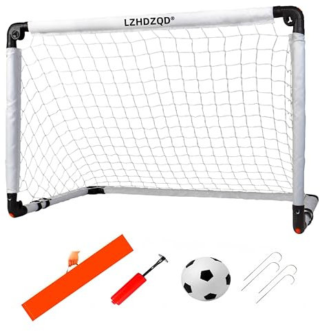 LZHDZQD Fussballtor, Fußballtor Kinder, Fussballtore für Garten Kinder, Fußballtor Faltbar für Indoor/Outdoor/Garten Weihnachts Fußballtor Spielzeug (weiß 115x80 Tor+ fußball)