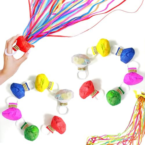 12 Stück Luftschlangen Kanone Wurf Luftschlangen Luftschlangen Geburtstag Konfetti Bunt für Hochzeiten Partys Geburtstage Fasching Neujahr Abschlussfeiern Fotoshootings Magische Leistung usw.