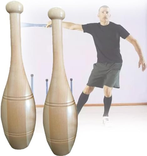 JINGEDD 0,77 Lb/1,10 Lb/1,65 Lb/2,20 Lb3.30lb HolzüBungsclub Massivholz -Training Club Glocken,Fitness/Training/üBung AufwäRmen Clubbell,Armgewichtstrainer Gewichtter Club Bar,1.5kg/3.30lb