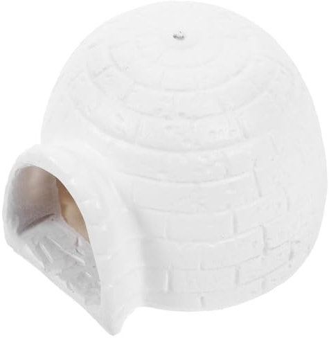 Holibanna Arktisches Iglu-Aquarium Iglu-Ornamente Iglu-Statue Iglu-Figuren Modelle Iglu-Dekoration Panzerversteck empfindlich Sandkasten schmücken Dekorationen Harz Weiß