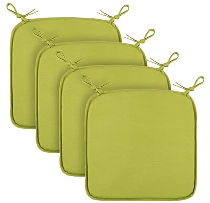Bestlivings Sitzkissen (4er Pack/Grün) Stuhlkissen mit Haltebändern 38cm x 38cm - Öko-Tex Zertifiziert - Sitzauflage Uni, Canvas Stuhlauflage