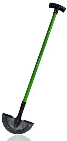 GBS Half Moon Lawn Edging Tool for Garden, Border Edging Tool Edging Blade, Border Edging Knife Cutter perfect for Borders, Flowerbeds, Sidewalks, Carbon steel T-Grip Long Handle and Comfortable Desig