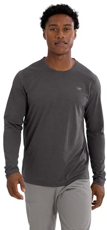 Arc'teryx Cormac Crew Neck Shirt LS Herren | UPF 40+ Crew für High-Output-Aktivitäten | Black Heather, X-Large