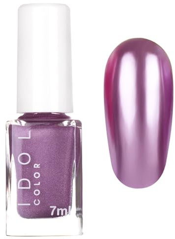 Purple Chrome 3D Mirror Metallic Nail Polish - High Gloss Quick Dry No Bake 60 Second Breathable Hard Wearing No Chip Non-peelable Varnish