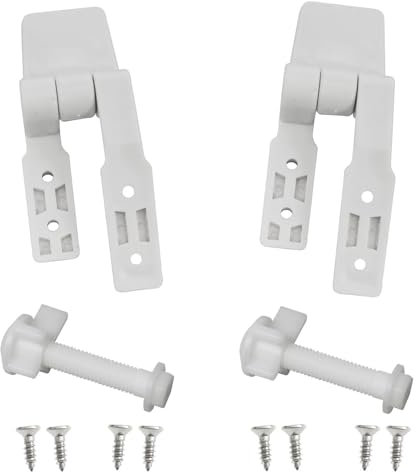 Haidong Bisagra de plástico para asiento de inodoro para repuesto de tapa de inodoro (blanco) 1 juego