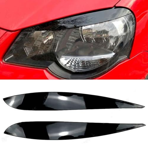 LgeQWWs Autoscheinwerfer-Lampenlid-Aufkleber, Scheinwerfer-Augenbrauenverkleidung, für VW Polo 4 MK4 9N3 GTI R32 TDI 2005-2009