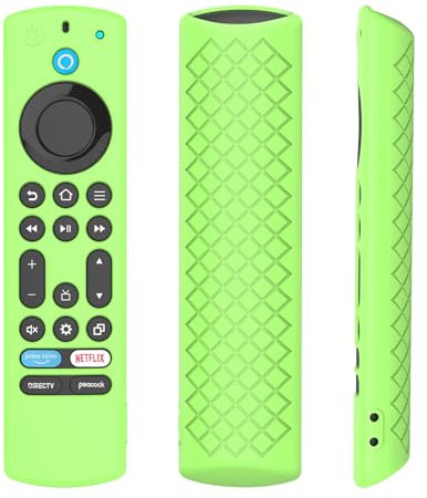 FTRONGRT Hülle Kompatibel mit 2023 Fire TV Stick 4K Max 2nd, Flexibles Silikon, Anti-Drop und Anti-Kollision, Fernbedienung Schutzhülle.Leuchtendes Grün