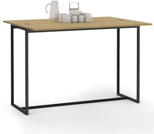 IDMarket - Table Console 2en1 Repliable 110 cm Detroit 4 Personnes Design Industriel