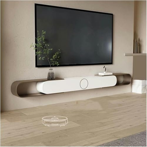 JAVYPPT TV-Schrank, erweiterbarer schwebender TV-Ständer, wandmontiertes Entertainment-Center mit Stauraum und offenem Regal, moderner Medienkonsolenschrank for Wohnzimmer, Schlafzimmer, TV-Ständer