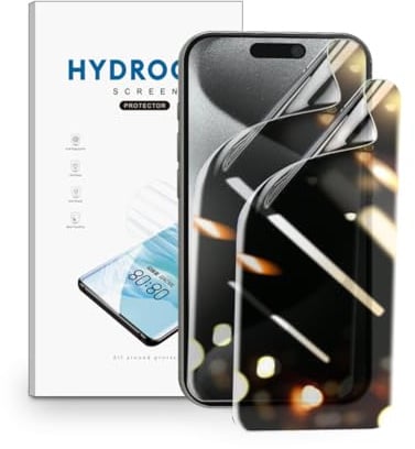 nvskvd Sichtschutz für iPhone 15 Pro, 2 Stück Anti-Spy Privacy TPU Schutzfolie mit Face ID-Unterstützung, Displayschutzfolie Hydrogel Folie TPU Flex Folie