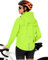 FitsT4 Sports Giacca antipioggia da donna, leggera, impermeabile, ripiegabile, da corsa, riflettente, con cappuccio, Giallo fluorescente., Medium
