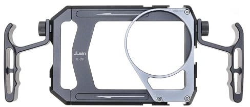 Universal Aluminum Phone Cage Video Rig Kit Stabilizer W/Handles + 67mm Thread Filter Adapter Rig for iPhone 16 15 14 Pro Max Samsung Cell Phone Vlog Live Stream Filmmaking, Cold Shoe Tripod Mount