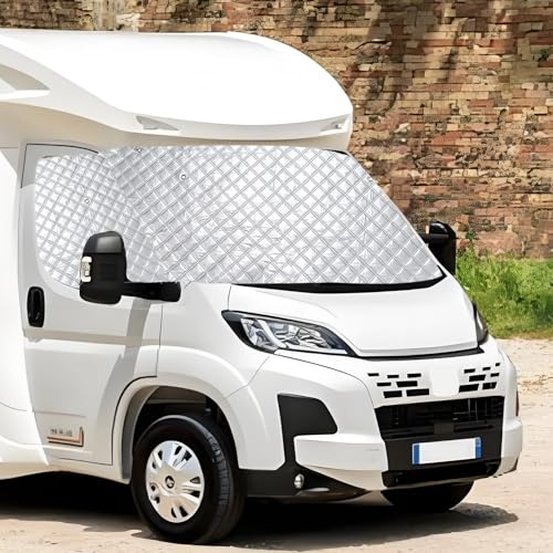 Auto Windschutzscheiben Abdeckung für FIAT Ducato 2006-2019, Externe Sonnenschutz Frontscheibe, Anti-UV Externe Thermo Scheibenabdeckung
