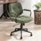 Ya-Home Retro Home Office Chair in PU Leatehr Height Adjustable Desk Chair with Armrest for Home Office/Study/Bedroom, Green