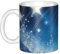 WHJDPP Mug en céramique bleu ciel étoilé pour cappuccino, latte, céréales, yaourt, lait, boissons chaudes ou froides, four à micro-ondes