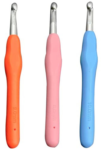 3 Stück Häkelnadel,Häkelnadel Set Ergonomische,Häkelset für Anfänger Häkelset Erwachsene,Häkeln & Stricken Tasche Häkelnadeln Set,Crochet Hook Häkel Zubehör,Häkelzubehör Häkelnadelset Kinde