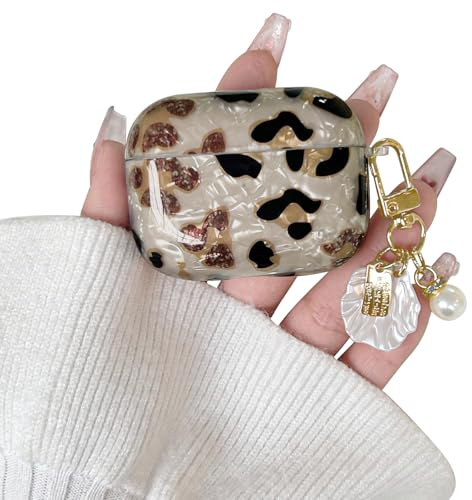 Lovmooful per Airpods Pro 2 Custodia Stampa Leopardata Ghepardocon-Beige